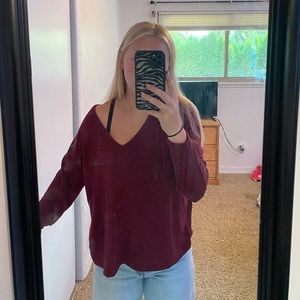 maroon long sleeve